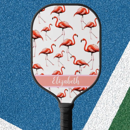 Roze flamingo's aangepaste naam pickleball-paddle pickleball paddle