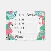 Roze Flamingos Baby Maandelijkse mijlpaal Fleece Deken (Voorkant (Horizontaal))