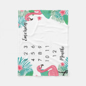 Roze Flamingos Baby Maandelijkse mijlpaal Fleece Deken (Voorkant)