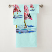 Roze Flamingo's badhanddoeken Bad Handdoek (Insitu)