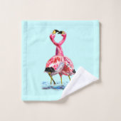 Roze Flamingo's badhanddoeken Bad Handdoek (Wasdoekje)
