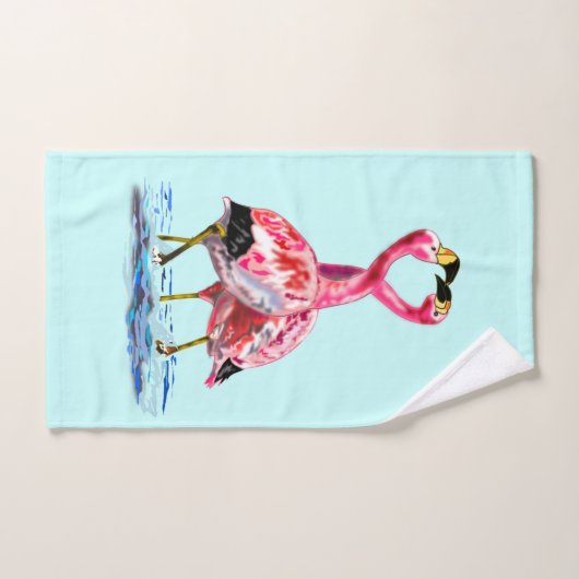 Roze Flamingo's badhanddoeken Bad Handdoek (Handdoek)