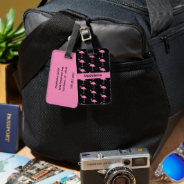 Roze Flamingo's Bagagelabel