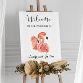 Roze flamingos Beach Weddenschap Welkom Poster
