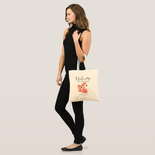 Roze flamingos Beach Weddenschap Welkom Tote Bag (Voorkant (model))