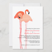 Roze flamingos Beach Wedding Invitations Kaart (Voorkant)