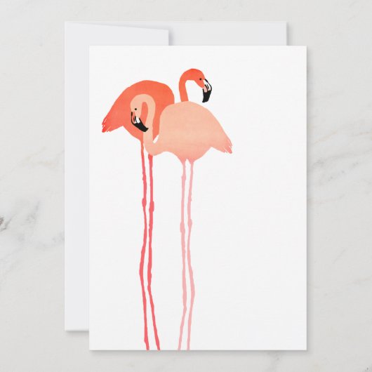 Roze flamingos Beach Wedding Invitations Kaart (Achterkant)