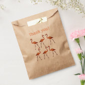 Roze Flamingo's Bedankt Custom Kraft Favor Bag Bedankzakje (Gezegeld)