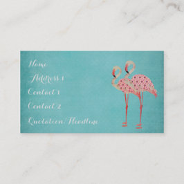 Roze Flamingos Blue Visitekaartje