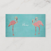 Roze Flamingos Blue Visitekaartje (Achterkant)