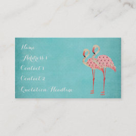 Roze Flamingos Blue Visitekaartje