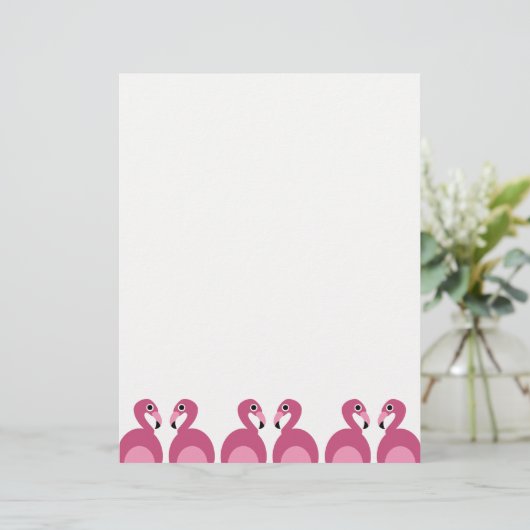 Roze flamingos Border - Letterheadfabriek (Staand voorkant)