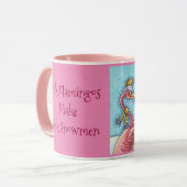 Roze Flamingo's Bouwen Sneeuwman KERST MOK (Voorkant links)