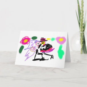 Roze flamingo's bruiloft kaart