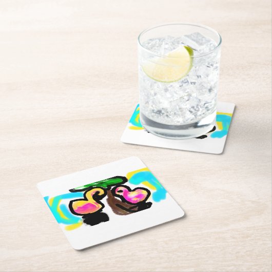 Roze flamingo's bruiloft kartonnen onderzetters (Insitu)