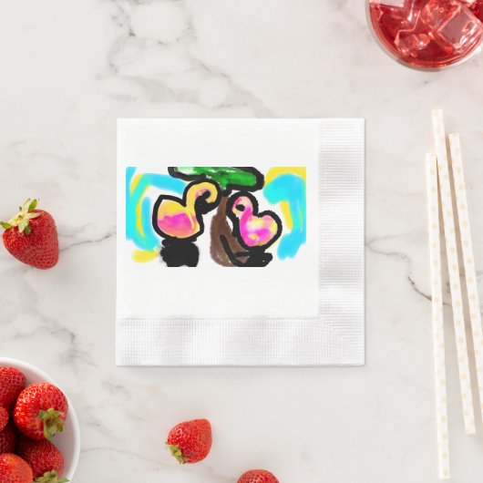 Roze flamingo's bruiloft servet (Insitu)