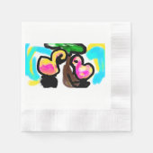 Roze flamingo's bruiloft servet (Voorkant)