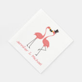 Roze Flamingo's bruiloft Vrijgezellenfeest Tropisc Servet (Hoek)