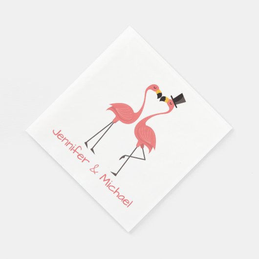 Roze Flamingo's bruiloft Vrijgezellenfeest Tropisc Servet (Hoek)