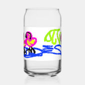 Roze flamingo's bruiloft zomer leuke koffie blikvorm glas (Links)