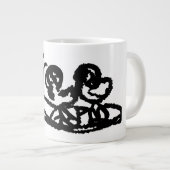 Roze flamingo's bruiloft zomer plezier grote koffiekop (Voorkant rechts)