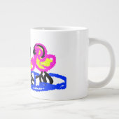 Roze flamingo's bruiloft zomer plezier grote koffiekop (Rechts)