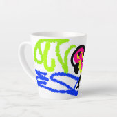 Roze flamingo's bruiloft zomer plezier latte mok (Linkerhoek)