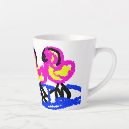 Roze flamingo's bruiloft zomer plezier latte mok