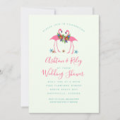 Roze flamingos Couples Wedding Shower Invitation Kaart (Voorkant)