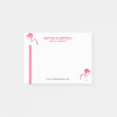 Roze flamingo's & decoratieve strepen post-it® notes (Voorkant)