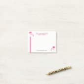 Roze flamingo's & decoratieve strepen post-it® notes (Op bureau)