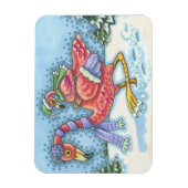 Roze Flamingo's Diepe Sneeuw KERST MAGNEET (Verticaal)