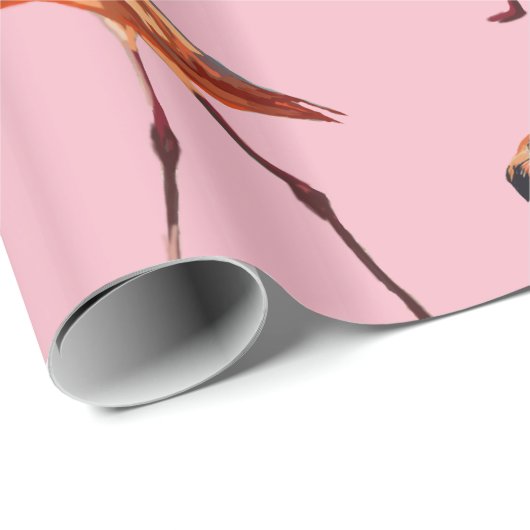 Roze Flamingo's Drawing Wrapping Papier (Rol Hoek)