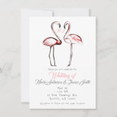 Roze Flamingo's Elegant Trouwen Kaart (Voorkant)