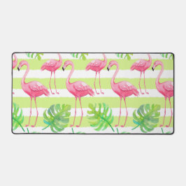 ROZE FLAMINGO'S EN GROENE TROPISCHE BLADEREN BUREAUMAT