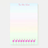 Roze flamingos en kalligrafie op pasteltinten post-it® notes (Voorkant)