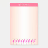 Roze flamingos en kalligrafie op roze tinten post-it® notes (Voorkant)