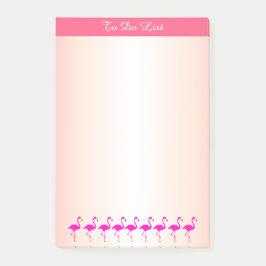 Roze flamingos en kalligrafie op roze tinten post-it® notes