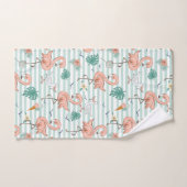 Roze flamingo's en meeuwen bad handdoek (Handdoek)