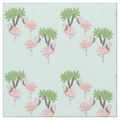 Roze flamingos en palmbomen stof (Close Up)