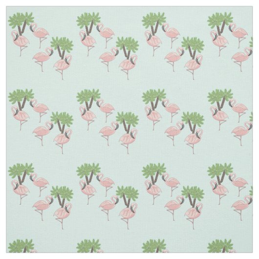 Roze flamingos en palmbomen stof (Swatch)