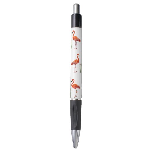 Roze Flamingo's en Rietplanten Pen (Voorkant Verticaal)