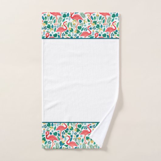 Roze Flamingo's en tropische bloemen patroon Bad Handdoek (Handdoek)
