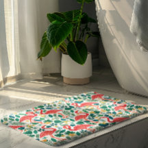 Roze Flamingo's en Tropische Bloemen Patroon