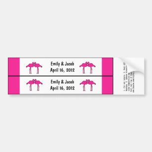 Roze flamingos Etiketten voor aangepaste waterfles Bumpersticker