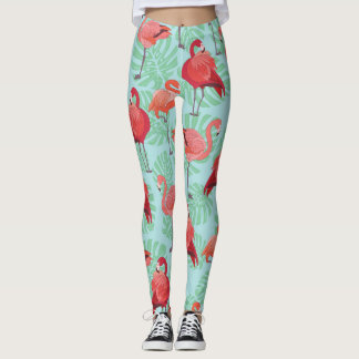 Roze Flamingo's: Exotisch naadloos patroon. Leggings