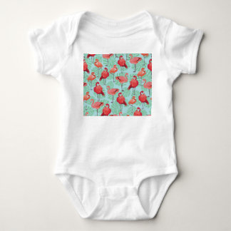 Roze Flamingo's: Exotisch naadloos patroon. Romper