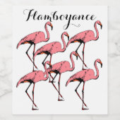 roze flamingo's flamboyance wijnlabels wijn etiket (Enkel label)