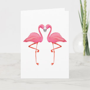Roze flamingo's FLAMINGO HART Gelukkig jubileum Kaart
