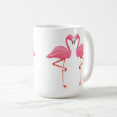 Roze flamingo's FLAMINGO HART tropische vakantie r Koffiemok (Voorkant rechts)
